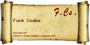 Funk Csaba névjegykártya